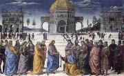 Pietro Perugino christ giving the keys to st.peter oil on canvas